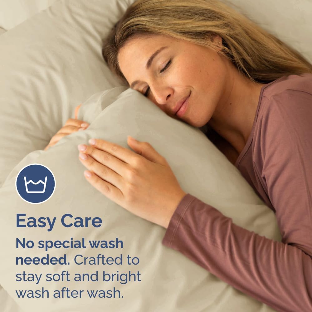 Standard Pillow Cases - 2 Pack - Super Soft Pillowcase Covers - Envelope Enclosure - Hotel Quality Pillow Protectors - Wrinkle Free, Shrink and Stain Resistant - Machine Washable - 20" x 26" (Cream)