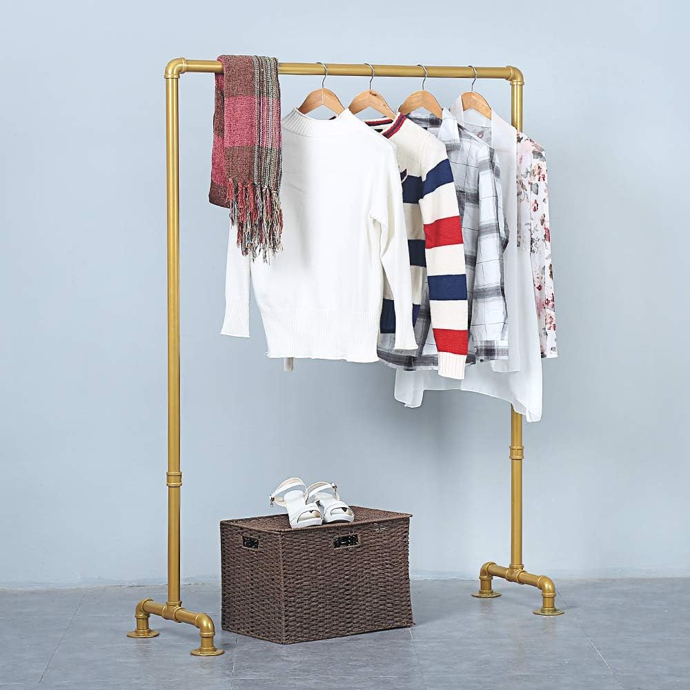 Industrial Pipe Clothing Rack 59in,Clothes Racks for Hanging Clothes,Heavy Duty Display Garment Rack
