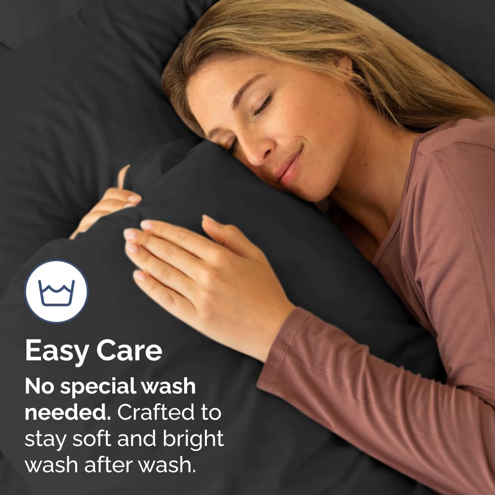 Queen Pillow Cases - 4 Pack - Super Soft Pillowcase Covers - Envelope Enclosure - Hotel Quality Pillow Protectors - Wrinkle Free, Fade, Shrink & Stain Resistant - Machine Washable - 20" x 30" (Black)