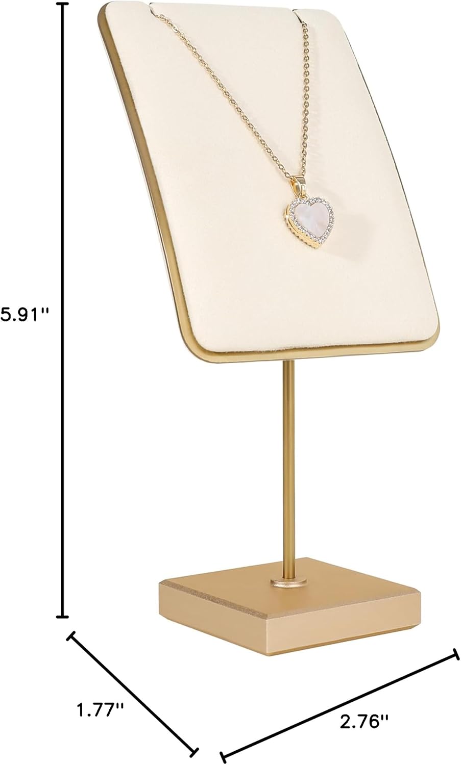 GemeShou Beige jewelry stand necklace holder, Gold necklace display stands for selling, Velvet necklace hanger storage【Beige】