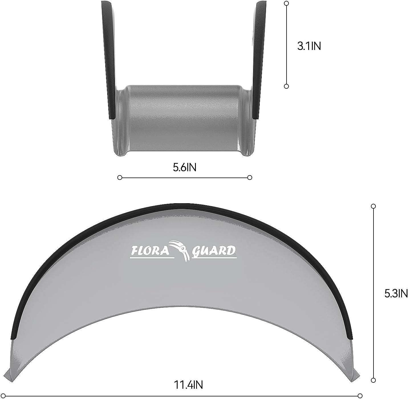 FLORA GUARD Garden Hose Holder, Heavy-Duty Hose Hanger, Holds Up to 125 ft, Garden Rack Wall Mount for Outside, Rust and Slip Resistant, Gray