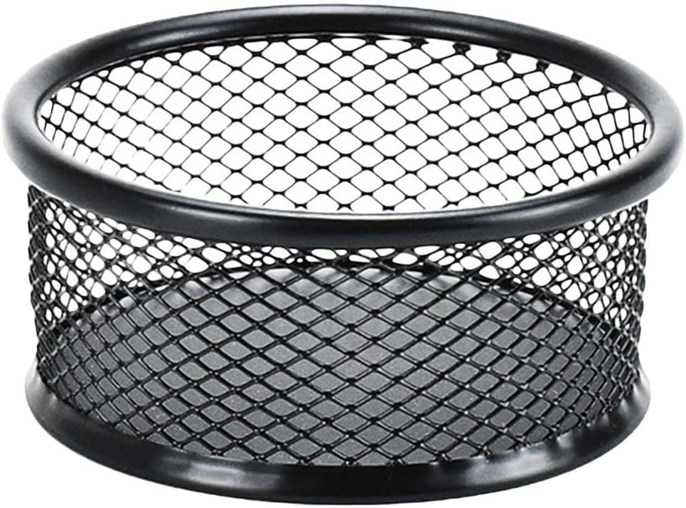 1Pc Black Metal Paper Clip Holder Mesh Paperclip Bowl Binder Clip Dispenser Desk Bobby Pin Container Organizer for Home Office Classroom School,Paper Clip Holders,Desk Supplies Holders and Dispensers