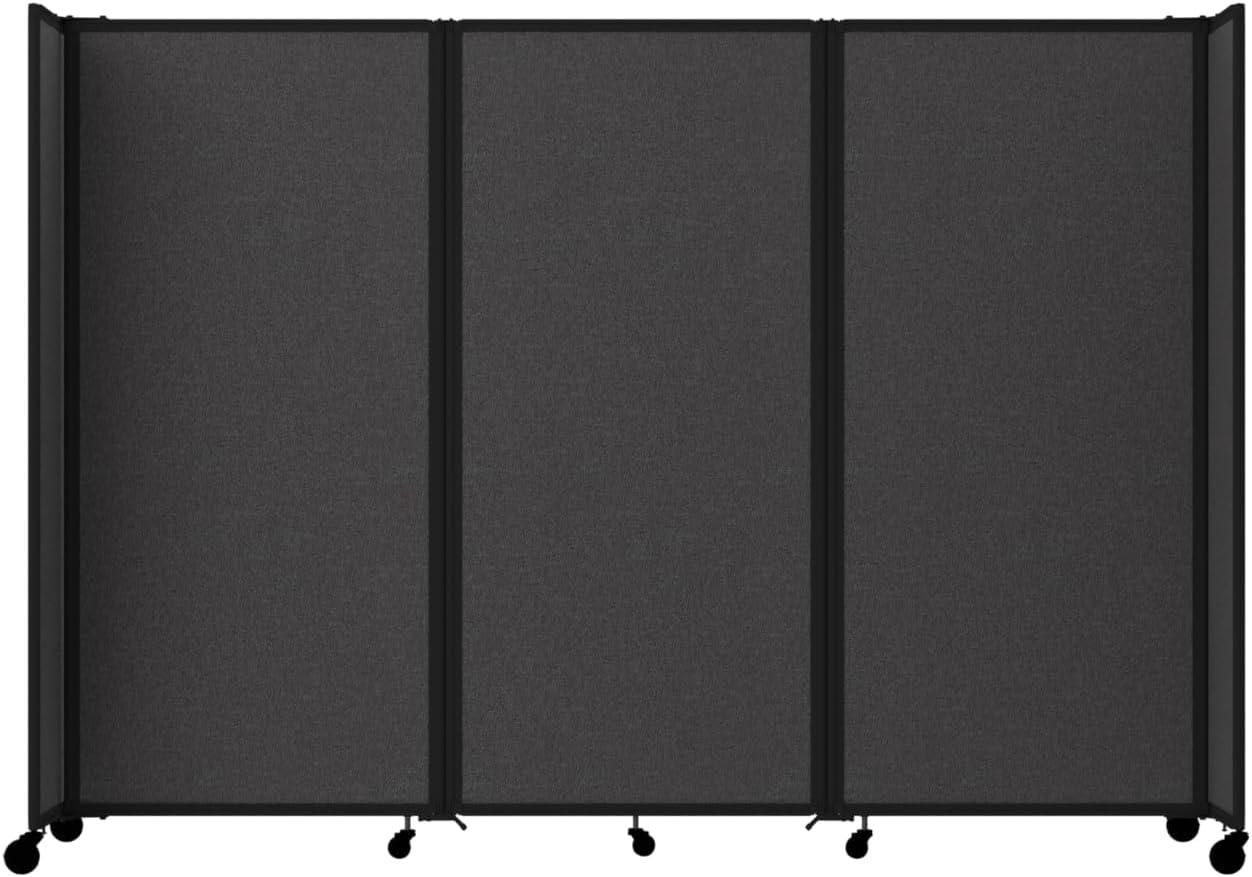 Versare Room Divider 360 Portable Wall Partition | Folding Panels | Large Freestanding Divider | Locking Wheels | Temporary Room Separator