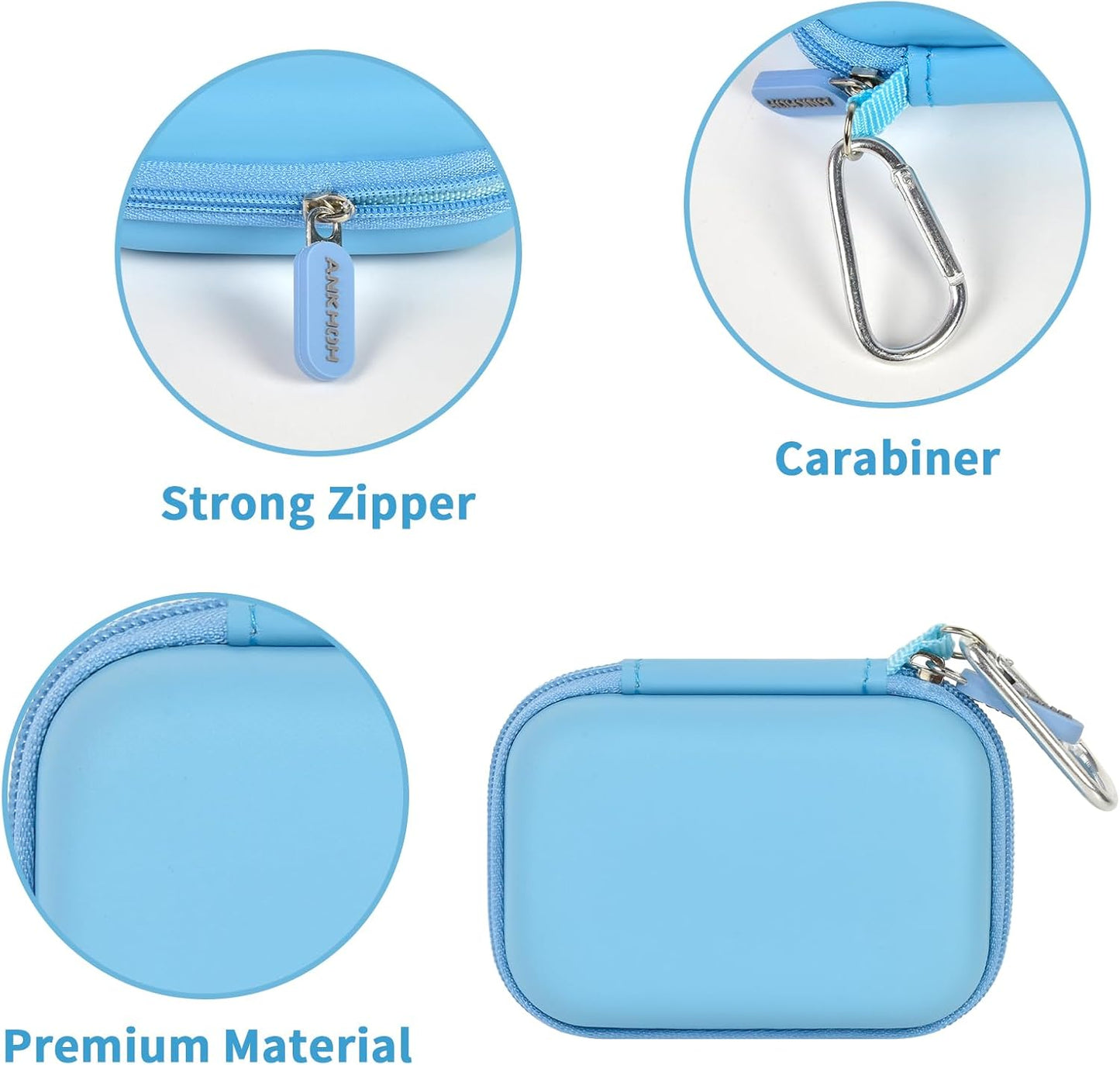 Carrying Case Compatible with Crucial X10/ X9 Pro 4TB/ 2TB/ 1TB Portable SSD, External Solid State Drive Hard Storage Holder Bag Fits for USB-C Cable (Box Only) (Blue)