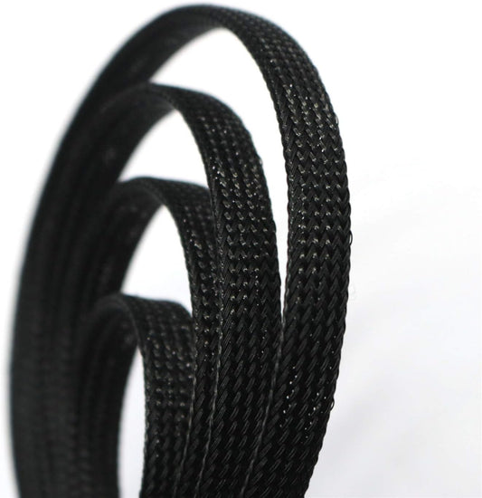 30ft PET Expandable Sleeving Wire Cable Sleeve (1/4", Black)