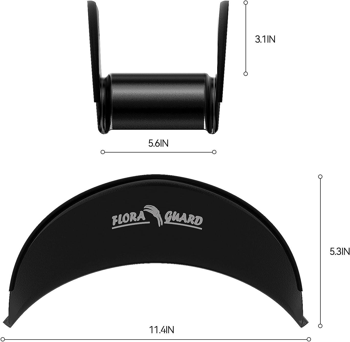 FLORA GUARD Garden Hose Holder, Heavy-Duty Hose Hanger, Holds Up to 125 ft, Garden Rack Wall Mount for Outside, Rust and Slip Resistant, Black