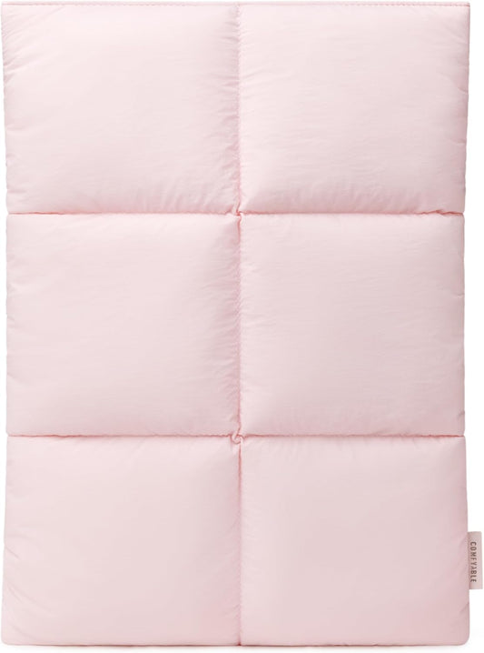 Comfyable Puffy Laptop Sleeve 15 Inch 16 Inch, Quilted Puffer Laptop Carrying Case, Pillow Pouch Compatible for MacBook Air 15 in M4 2025 & MacBook Pro 16 in M4 2024, Light Pink