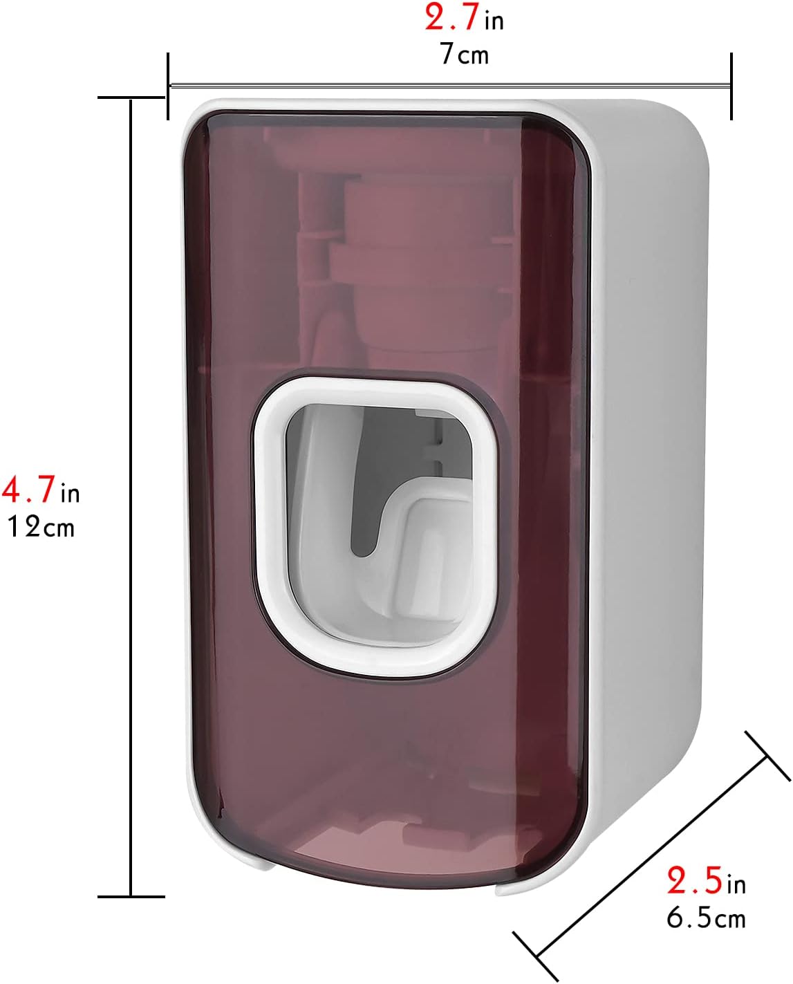 2 Slot Toothbrush Holder and Toothpaste Dispenser Wall Mounted, Automatic Toothpaste Squeezer, 2 in 1 Tooth Brush Toothpaste Organizer for Shower (Red)