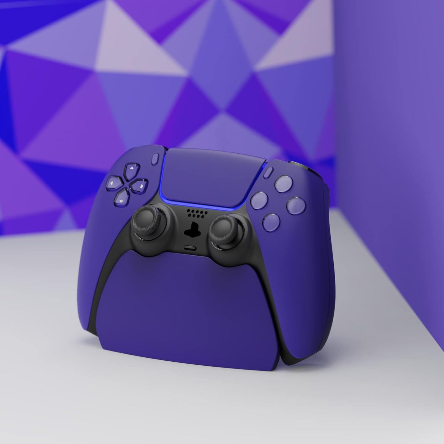 PlayVital 2 Pack Controller Display Stand for ps5, Gamepad Stand Desk Holder for ps5 Controller Accessories with Rubber Pads, Galactic Purple