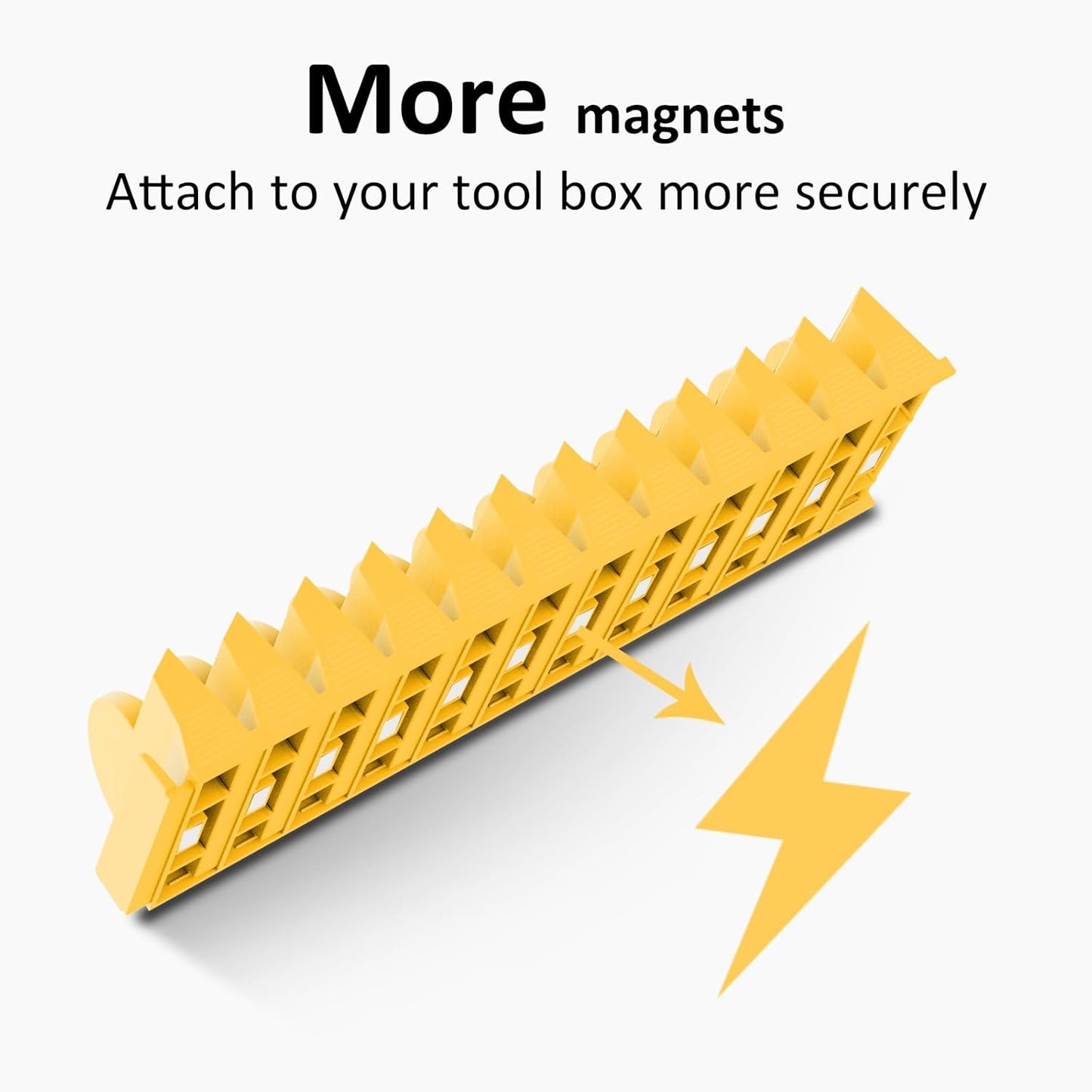48 pcs MAGNETIC Modular Wrench Organizers for Tool Drawers - Wrench Rack with Metric&SAE Labels, Perfect Tool Storage Holder. Gift for father, brother and boyfriend (48pcs with magnet (yellow))