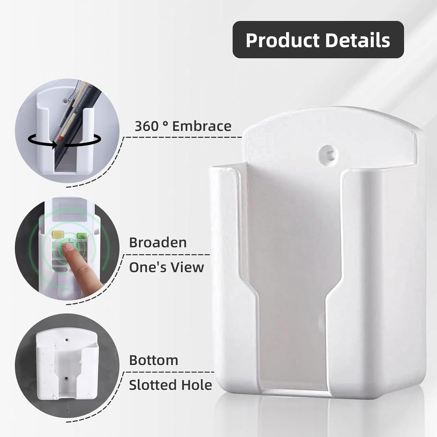 Remote Control Holder for Air Conditioner - Adhesive Wall-Mounted Organizer for Nightstand, Bedside, or Small Spaces - Keeps Remotes Neat & Within Reach (2)