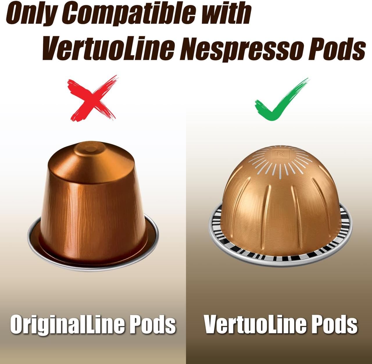 DecoBrothers Crystal Tempered Glass Vertuo Pod Holder Drawer, 30 Large or 60 Small Nespresso Capsule Organizer, Black