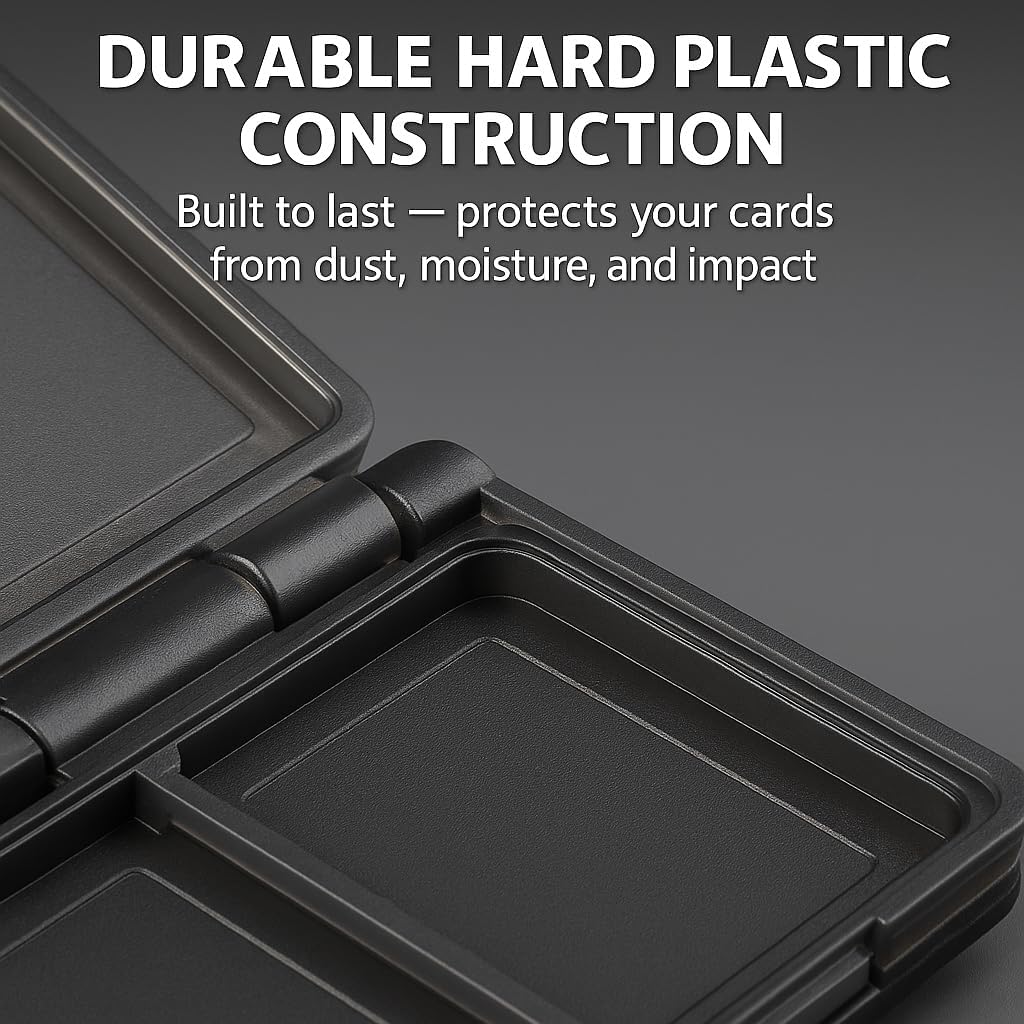 Acuvar 24 Slot SD/SDHC Memory Card Hard Plastic Case – Durable ABS Portable SD Card Storage Box Organizer, Protective Hard Shell SD Card Carrying Case for Photographers, Anti-Shock & Waterproof
