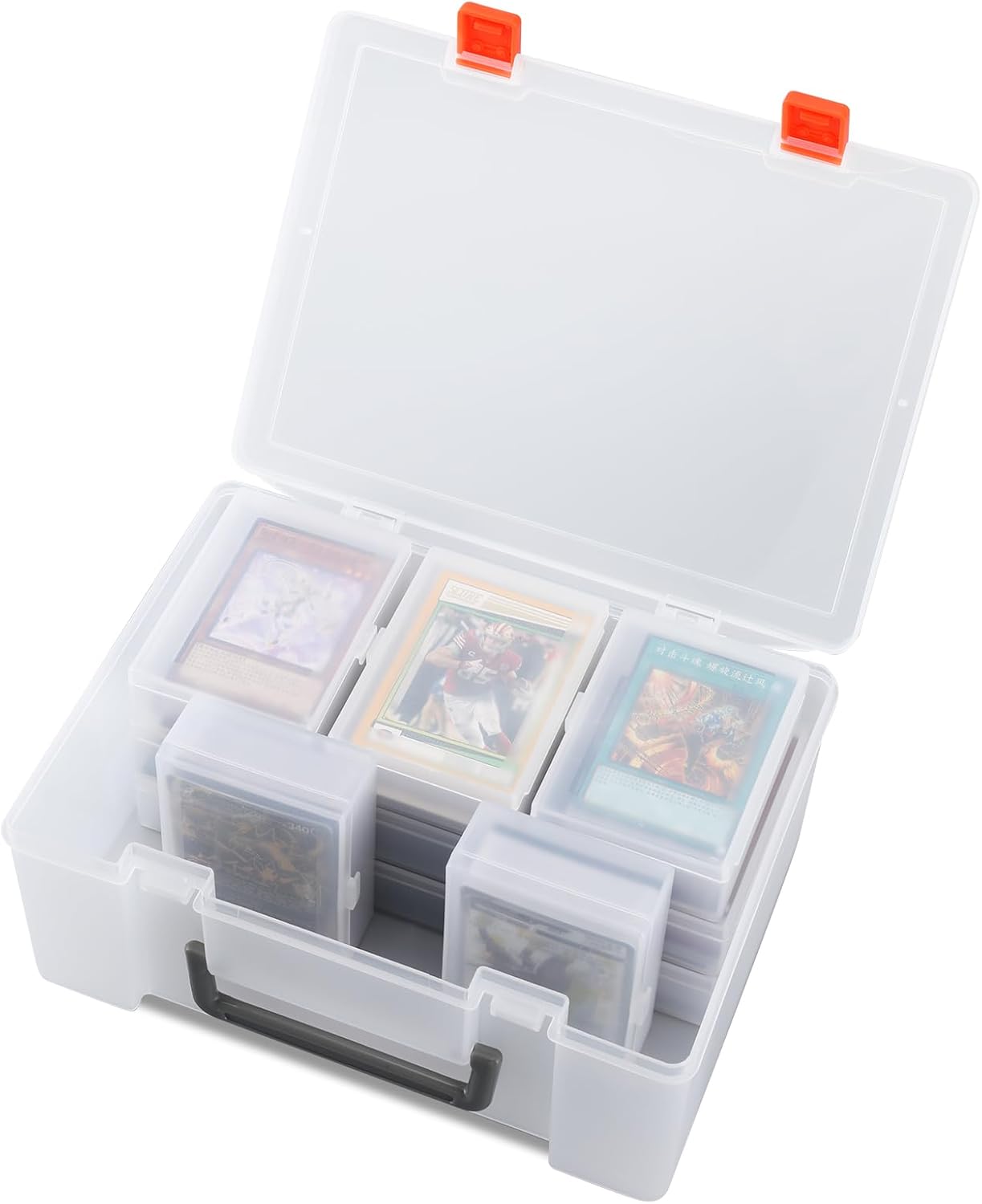 Trading Card Storage Box: Card Case Holder Organizer for 800+ Pokemon, MTG, Yugioh, TCG Cards with 11 Individual Starter Deck Box Each Holds 70 Cards