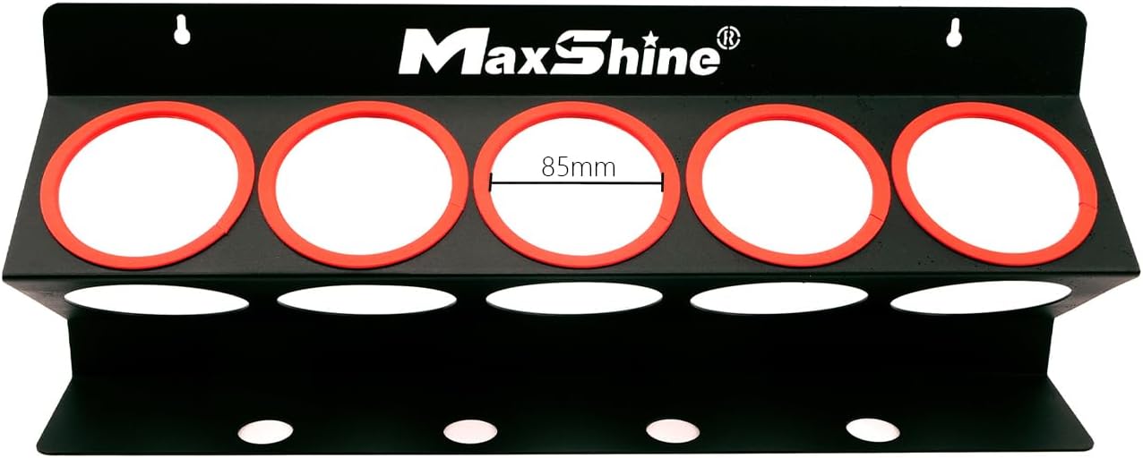 Maxshine Universal Detailing Spray Bottle Holder, Set of 6 | Wall-Mounted Organizer Holds 5 Spray Bottles (16oz/32oz) with 4 Small Holes | Lightweight Rack for Garage Storage & Mobile Detailing