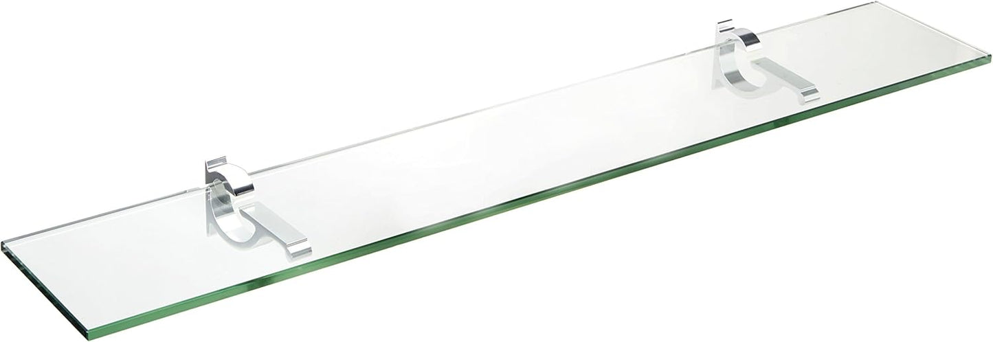 Spancraft Glass M-6x27-Chrome Monarch Glass Shelf, Chrome, 6" x 27"