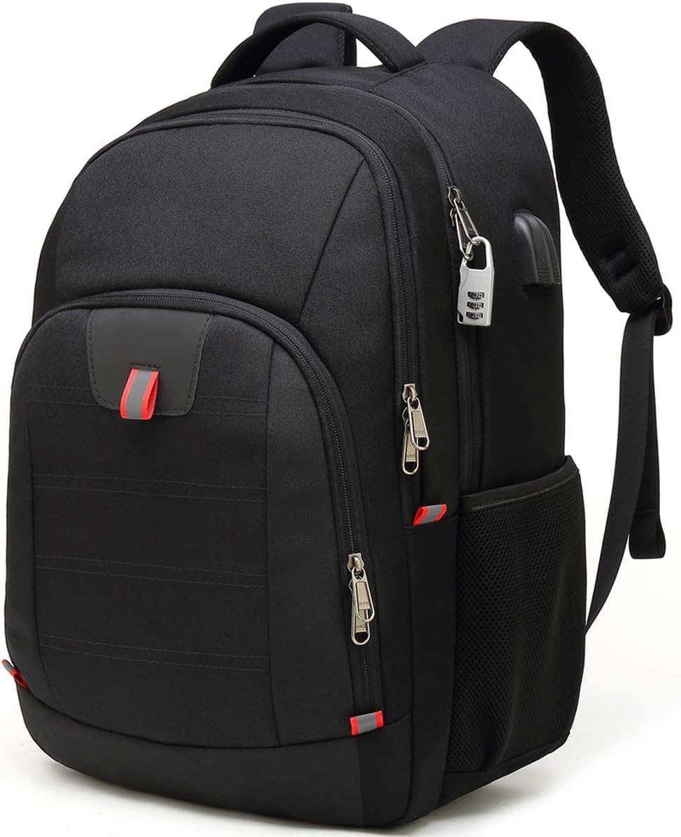 Della Gao Laptop Backpack for Men, Large Anti-Theft Business Travel Backpack with USB Charging Port, Water Resistant College Computer Bag for Men/Women for 17 Inch Laptop and Notebook