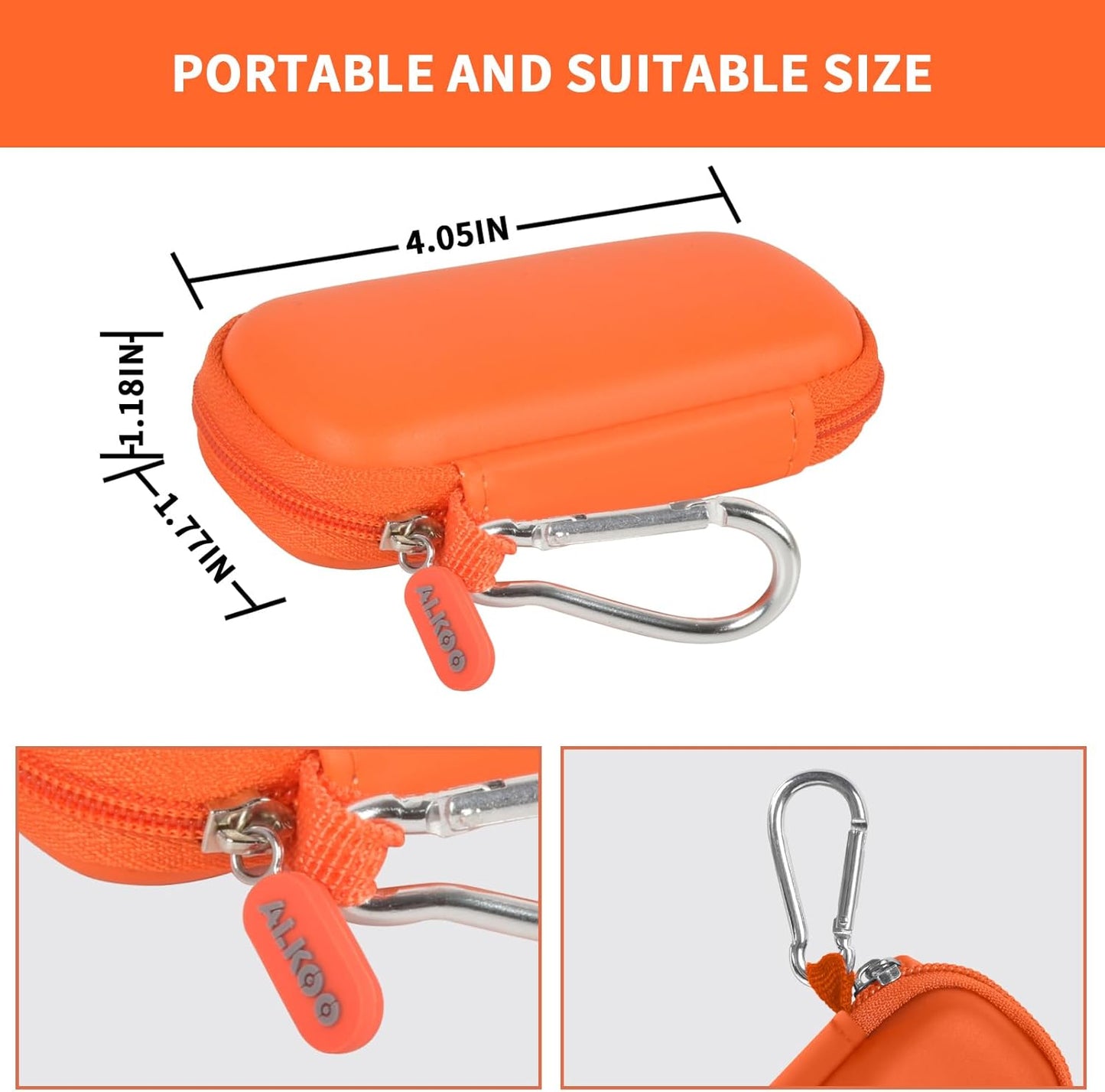 USB Flash Drive Case, SD Card Holder Compatible with Thumb Drive, Memory Cards, SDXC SDHC Storage Bag, Electronic Accessories Organizer for SanDisk for Samsung for Inland (Orange)