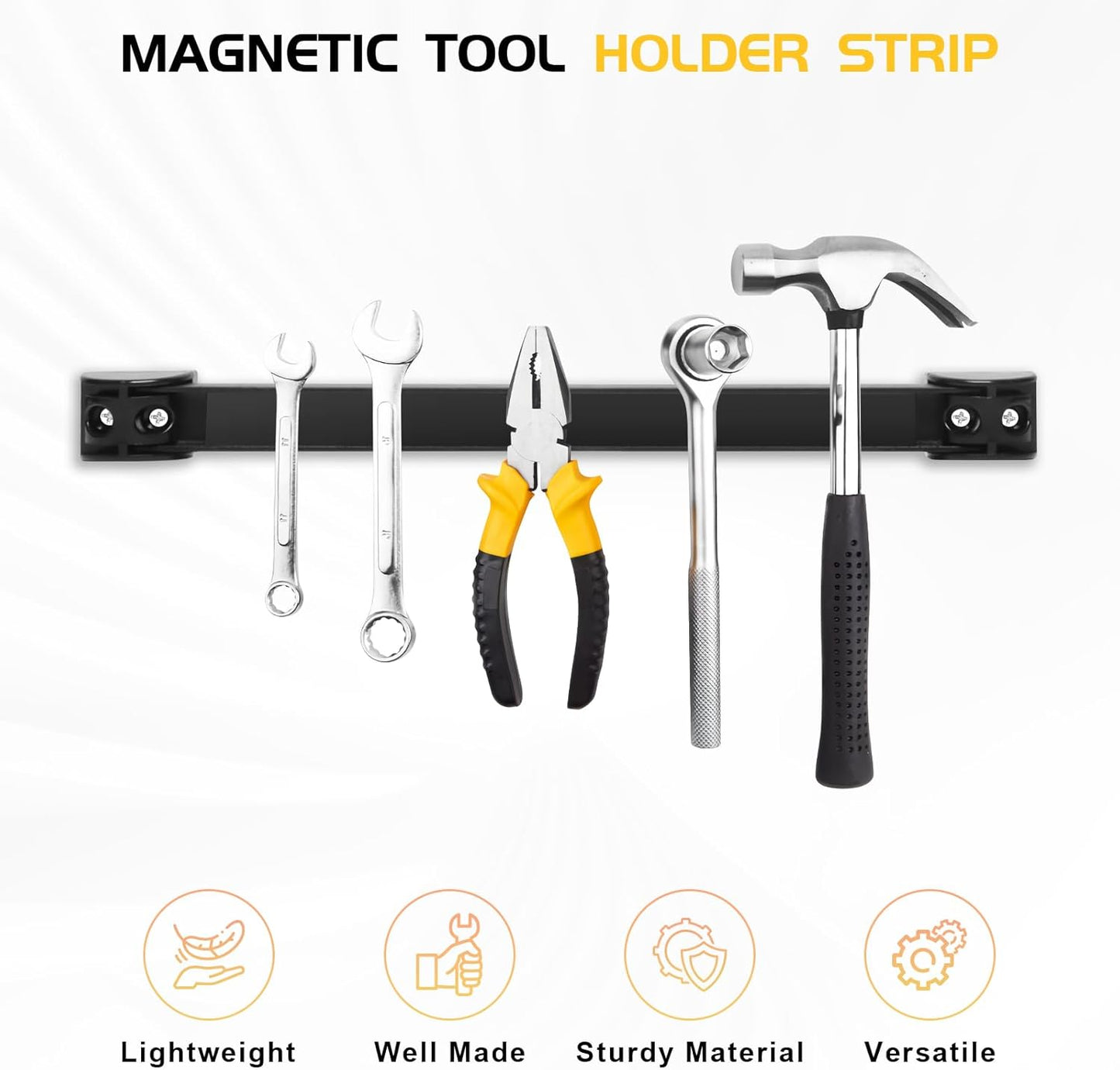 DGSL Magnetic Tool Holder Strip 5 Pack, 16 In Heavy Duty Tool Organizer Magnetic Strip, Tool Magnet Bar For Garage Tool Organization