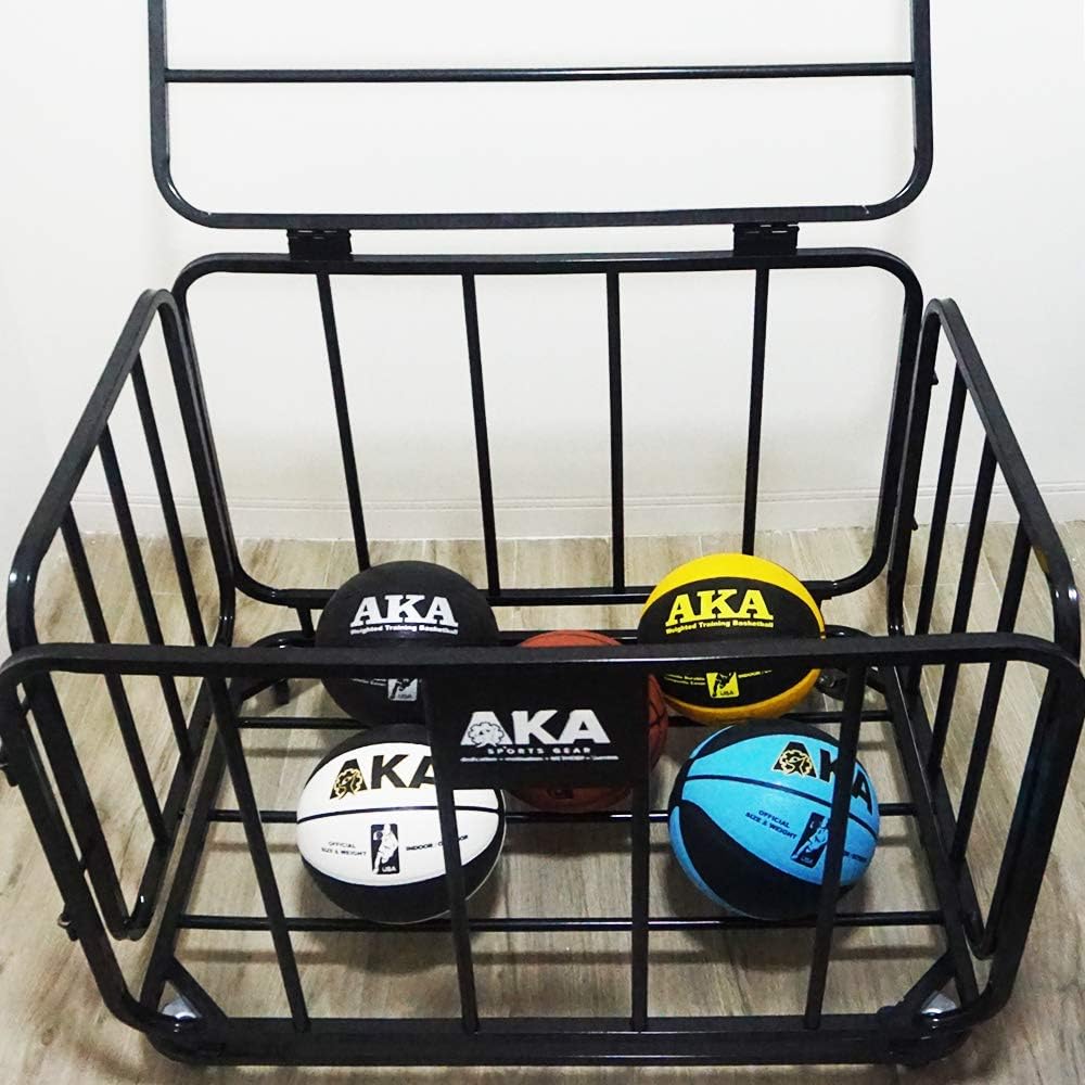 AKA Sports Ball Equpment Cart | Ball Storage for Soccer, Volleyball, Football | Ball Organizer | Ball Rack with Wheels