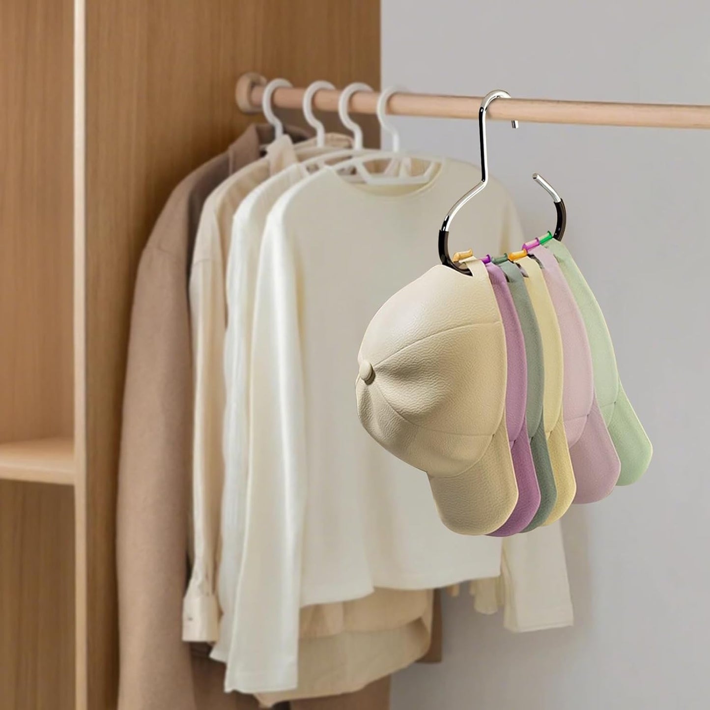 Maximize Closet Space with Versatile Storage, Hat Hangers for Closet, Hat Organizer, Multi-Functional Organizer Space Saving for Hats, Ties, Scarves, Delicate Fabrics (3pcs*White)
