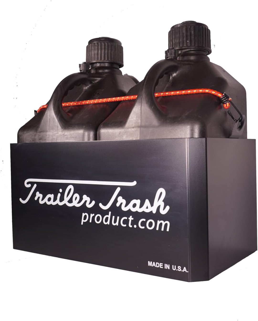Fuel Jug Holder (Double) by: Trailer Trash, made in the USA (Black)