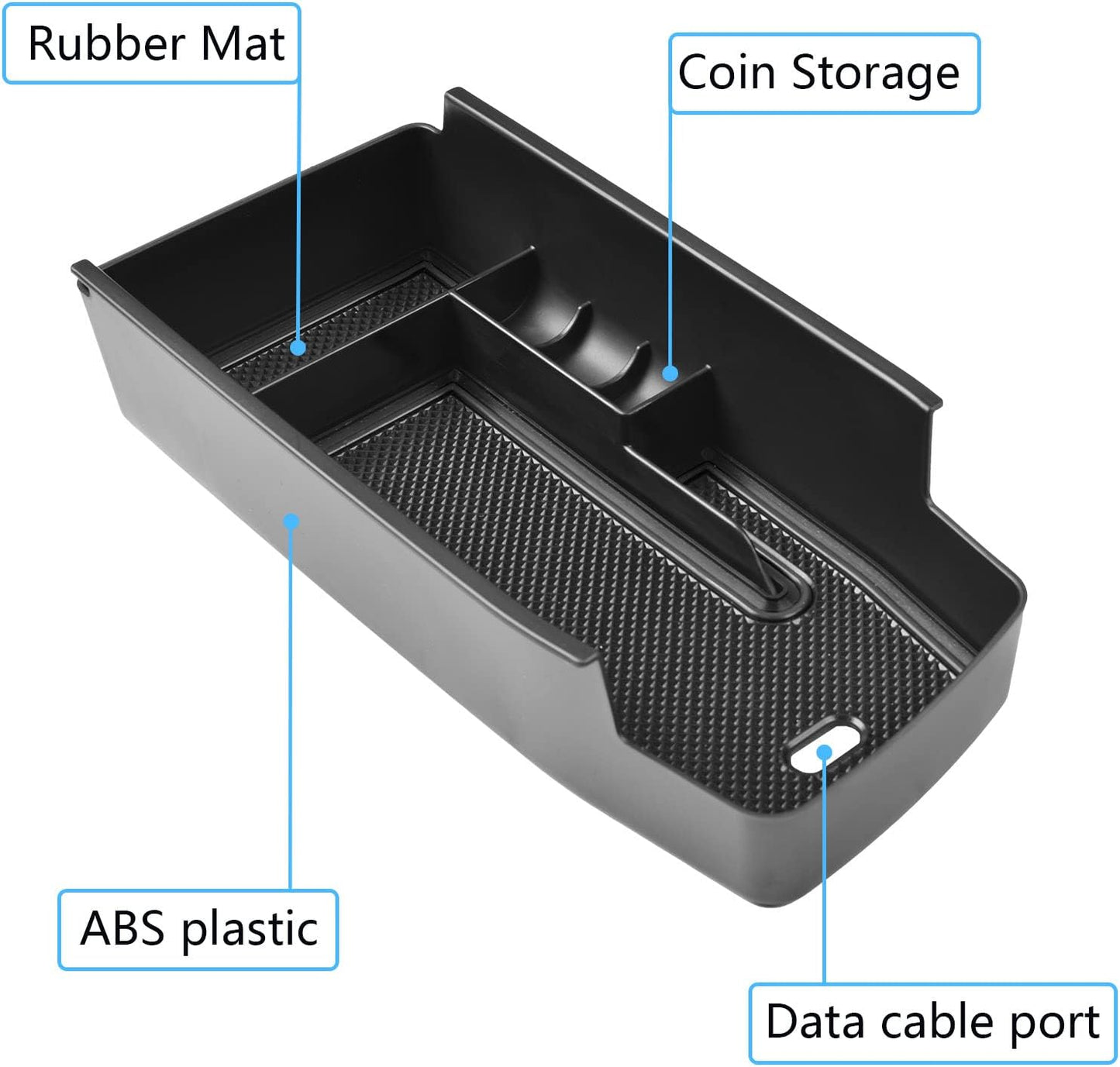 EDBETOS Center Console Organizer Tray Compatible with Chevy Bolt EUV Bolt EV Accessories 2022-2023 Interior Secondary Armrest Storage Glove Box Divider ABS Material, Customized Design, Black