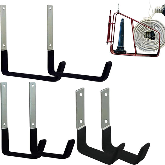 Garage Hangers,6-Piece Space-Saving Organizer Rack - Wall Mounted Shed Hooks Garage Hangers - for Bike Ladder Garden Tools Pipe Tire Cable Workshop Attic Basement