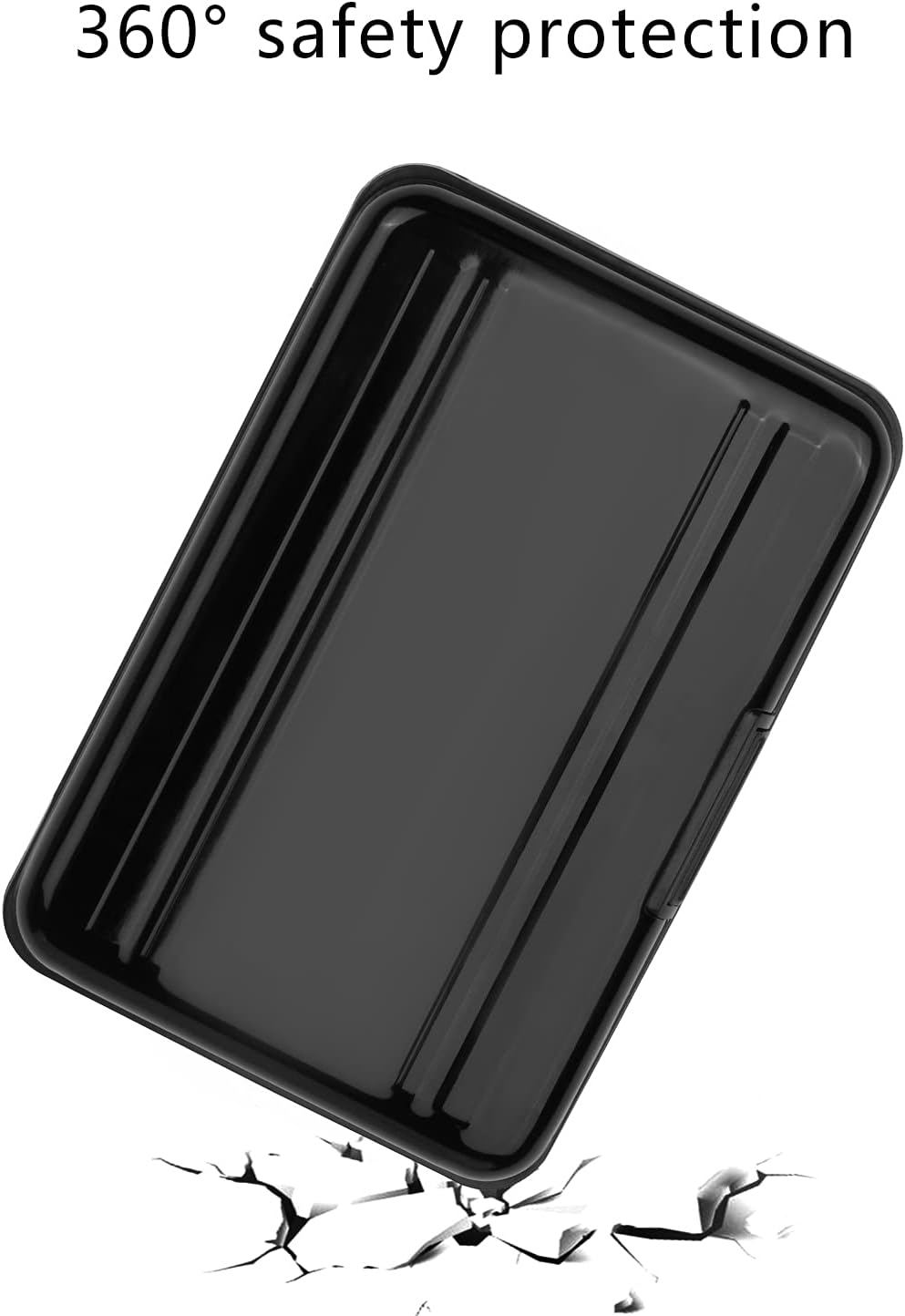 Aluminum Shock Resistant Carrying Box Holder Memory Card Storage Box Case Holder 8 Slots for SD SDHC MMC Micro SD TF Cards (Black)