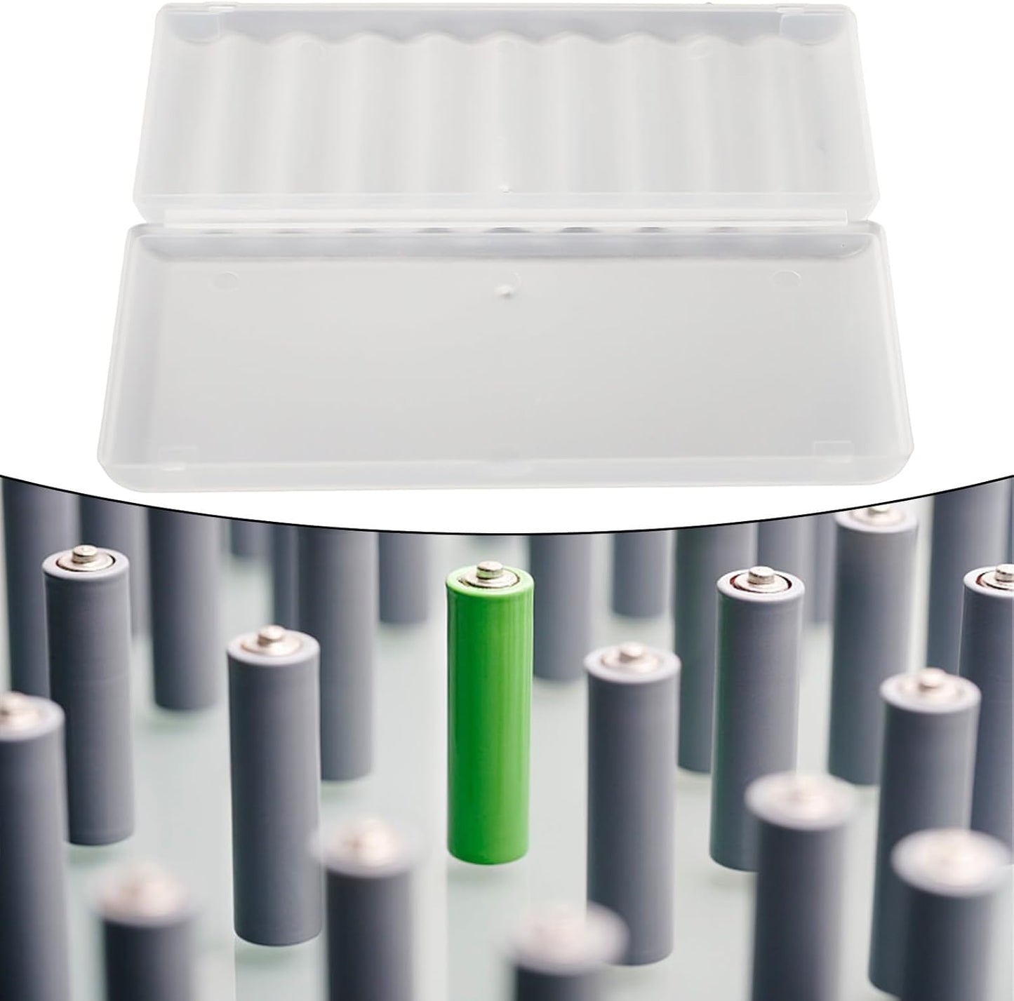 AAA Battery Storage Case Holder Box Battery Plastic Case 10 Slots AA AAA Storage Organizer PP Material Secure Closure Portable Compact Battery Holder Box(AAA-10 Slots)