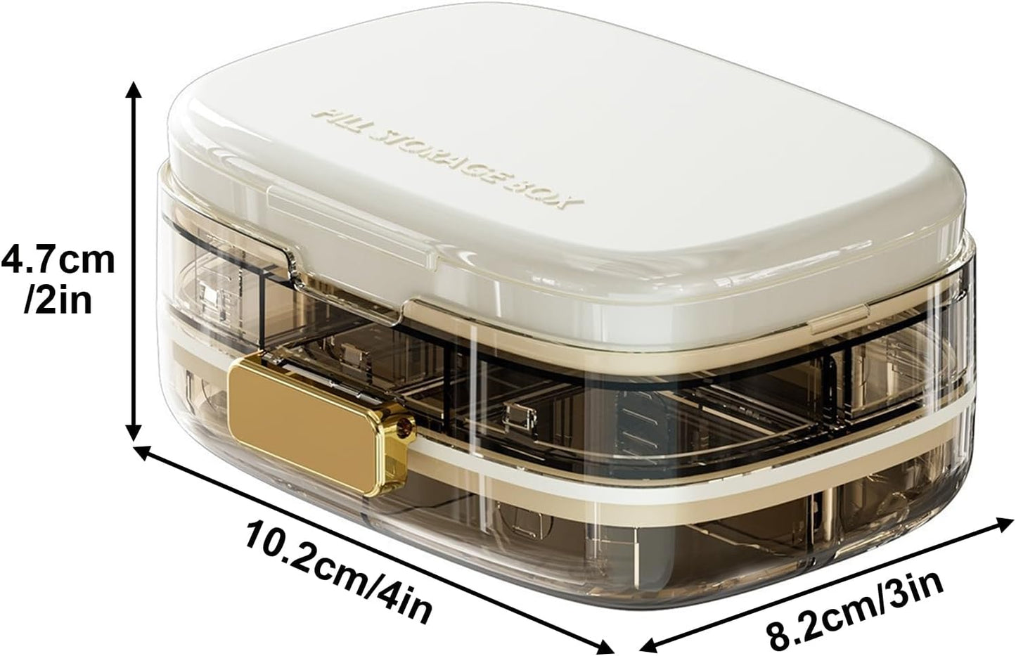 Pill Organizer Case, Small Travel Medicine Holder Container for 7 Days, Cute Medication, Box Portable Cases for Daily Use