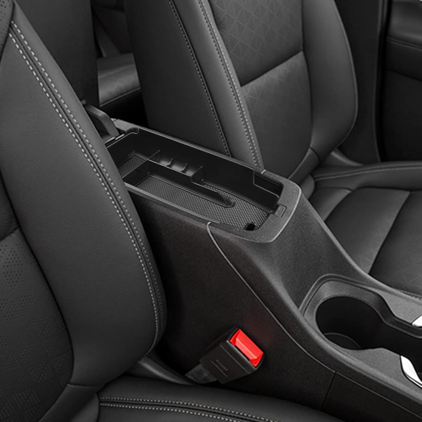 EDBETOS Center Console Organizer Tray Compatible with Chevy Bolt EUV Bolt EV Accessories 2022-2023 Interior Secondary Armrest Storage Glove Box Divider ABS Material, Customized Design, Black