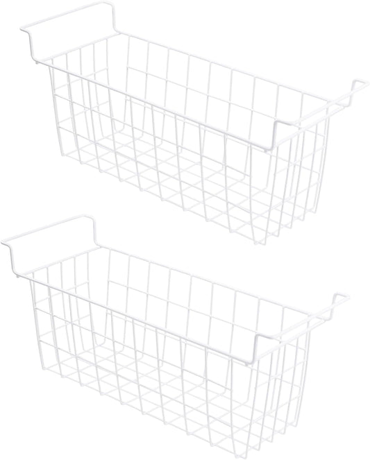 Chest Freezer Baskets 20.5 Inch, Chest Freezer Organizer Bins Metal Wire Storage Baskets with Hanging Handles for Deep Freezer, Set of 2