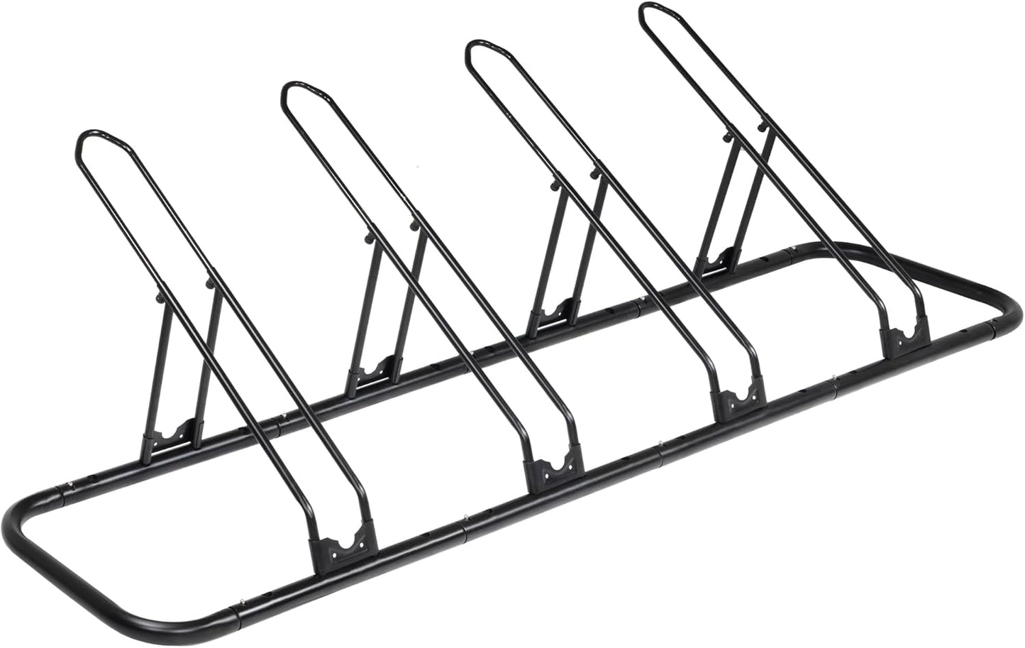 CyclingDeal Bicycle Floor Parking Rack Stand - for Mountain MTB Road Bike - Indoor Home Garage Storage - Adjustable 4 Bikes