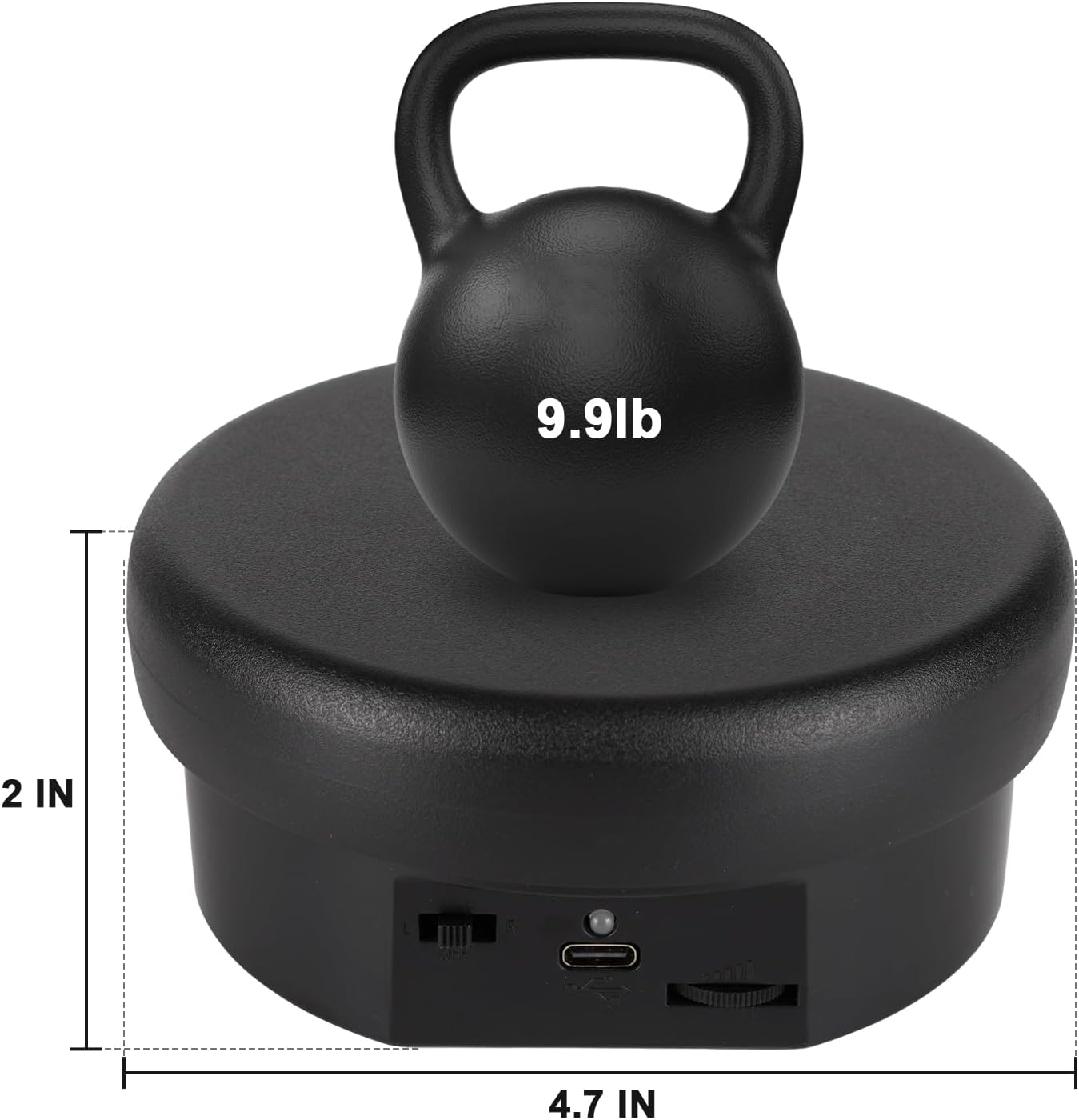 360° Motorized Rotating Display with Type-C Cable, 4.7in / 6.6lb Electric Rotating Platform for Jewelry Photography Products Live Show Video shoot, Mushroom Rotating Stand for 3D Model Cake Black