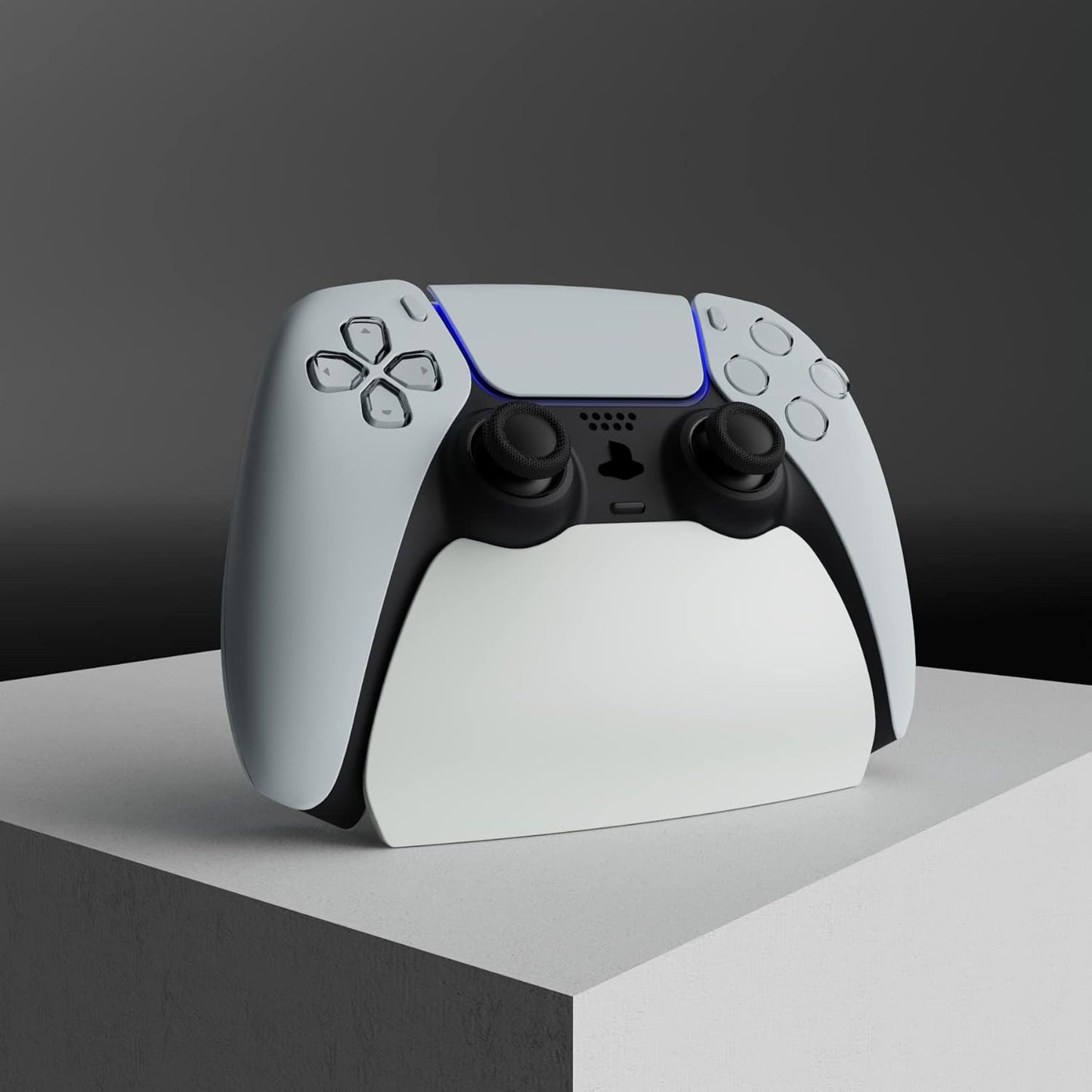 PlayVital 2 Pack Controller Display Stand for ps5, Gamepad Stand Desk Holder for ps5 Controller Accessories with Rubber Pads, White