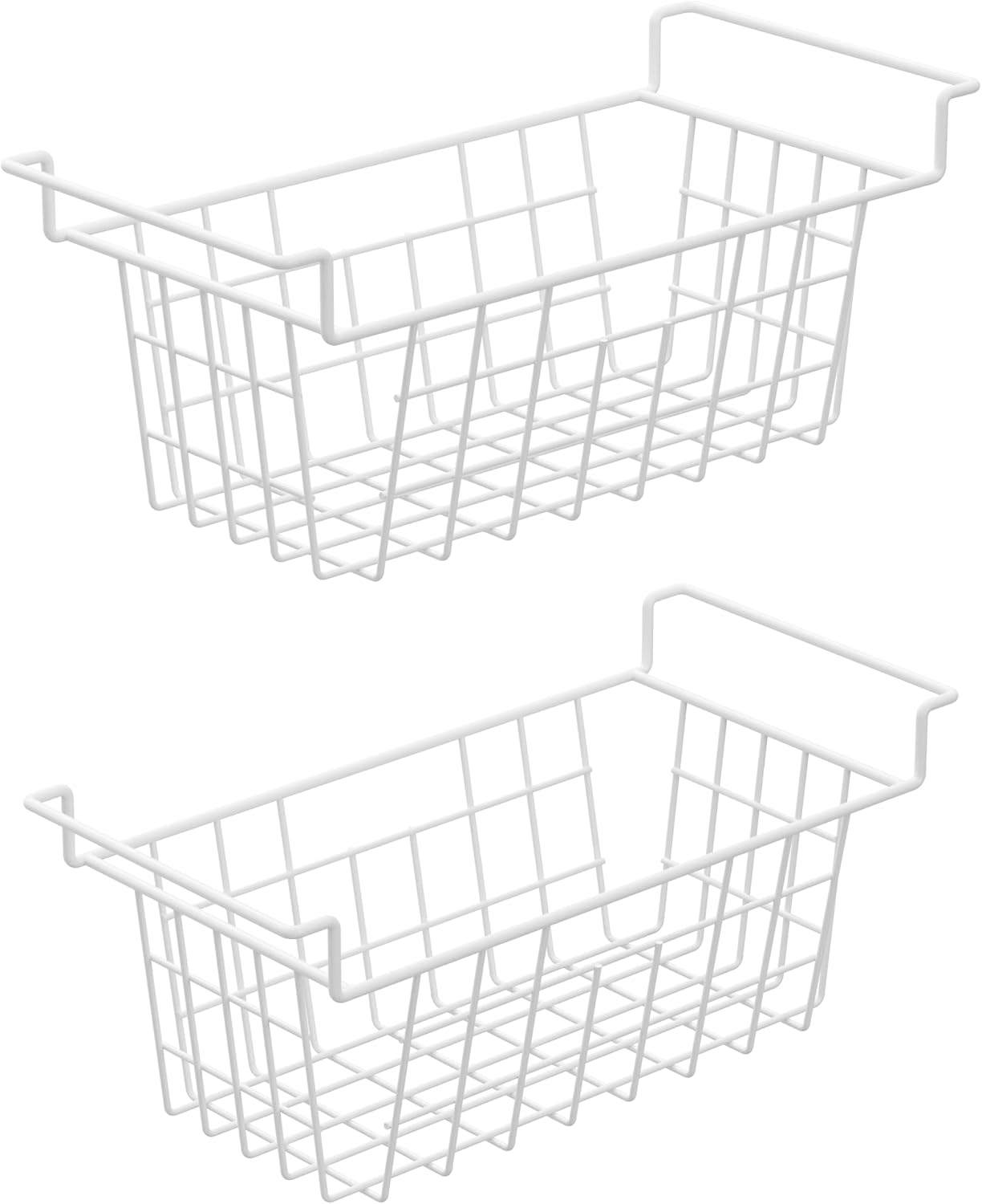 Chest Freezer Organizer Bins, Deep Freezer Basket Storage Wire Metal Hanging Baskets 17.5inch 2Packs