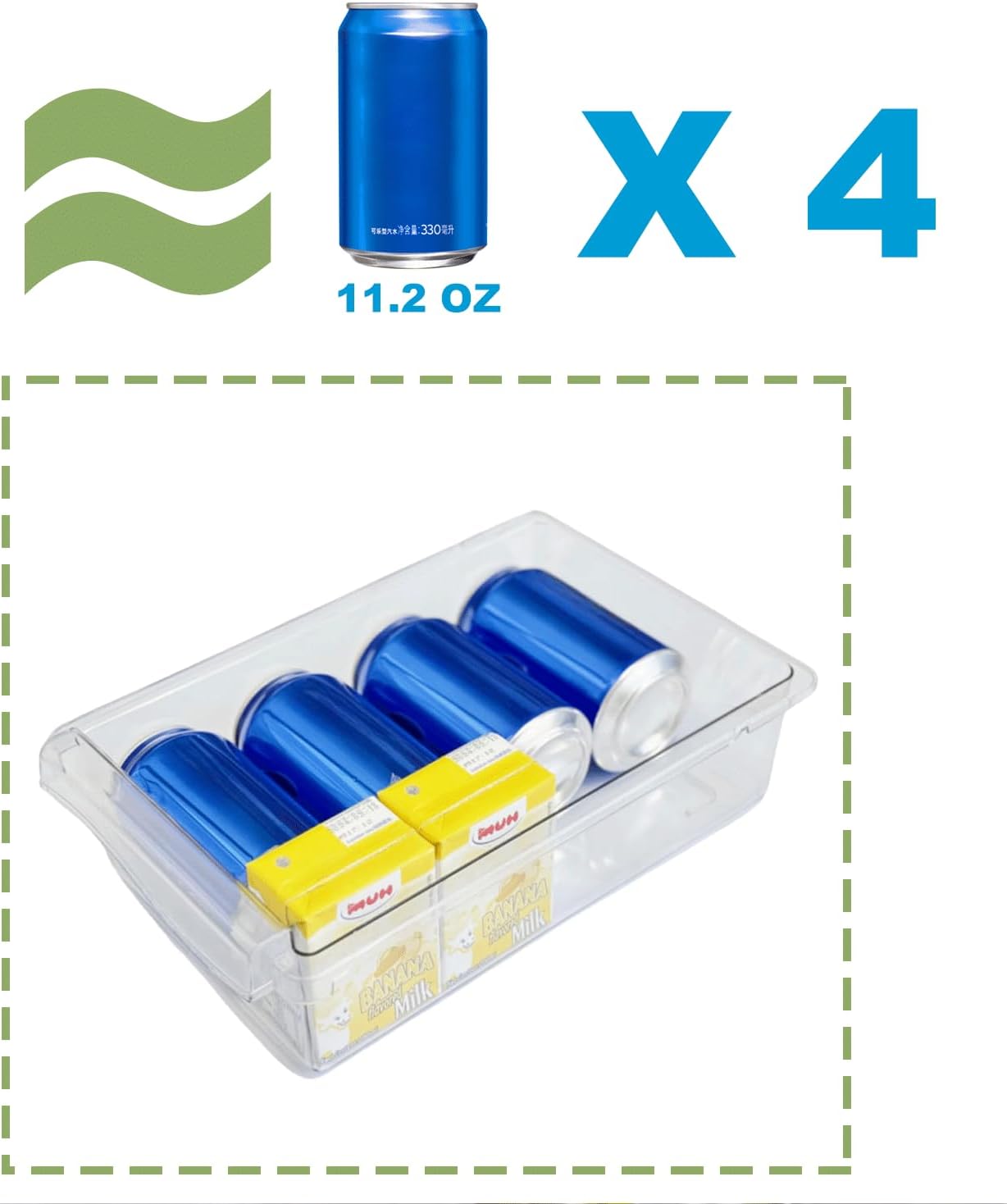 Yatmung 2 Pack Fridge Drawer Organizer - Egg Holder For Refrigerator Pull Out - Transparent Deli Drawer Organization Bin - Meat, Cheese - Sliding Storage Containers for Fridge Shelf Under 1.1"