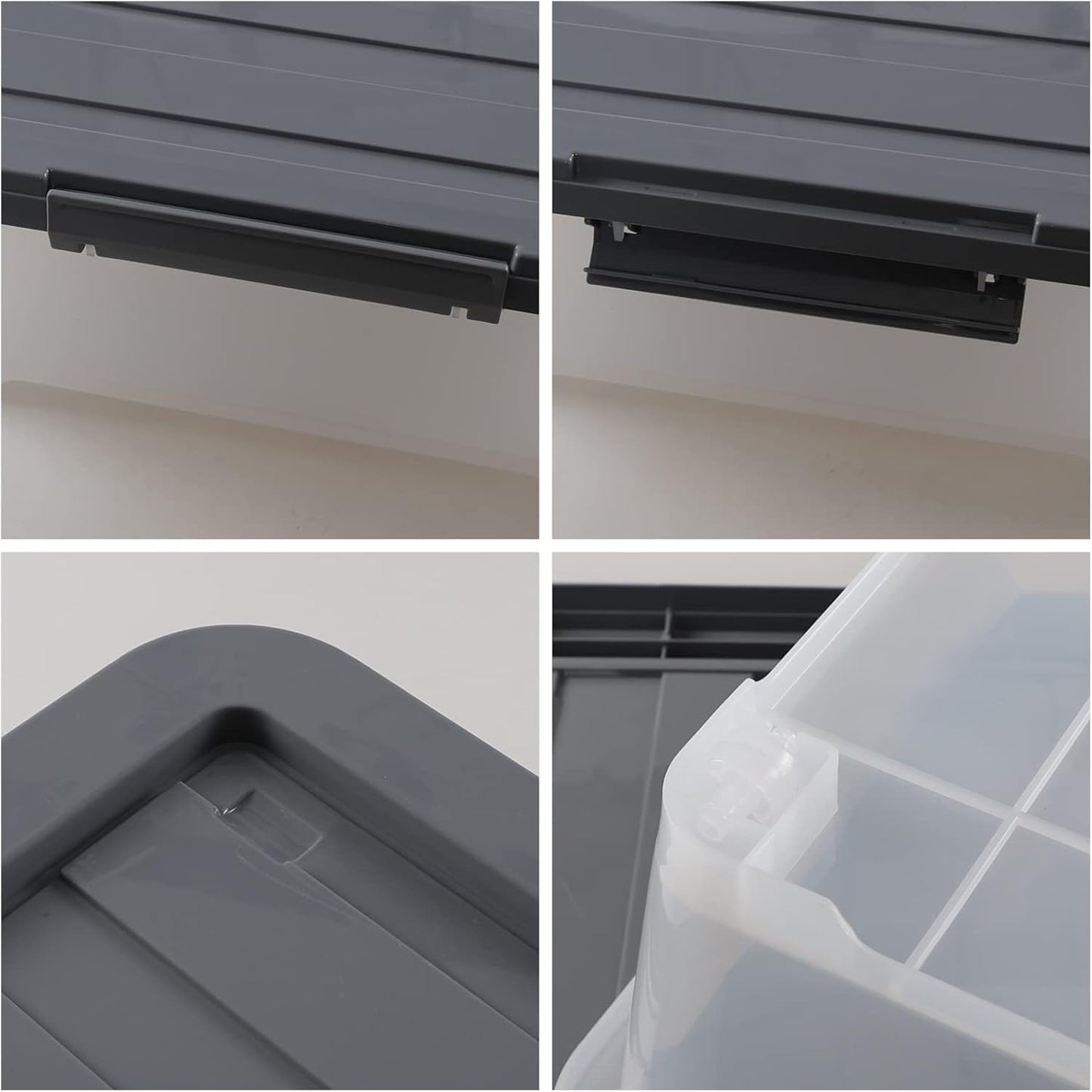 3-pack 40 Quarts Large Plastic Under Bed Boxes with Wheels, Shallow Storage Tote Bins