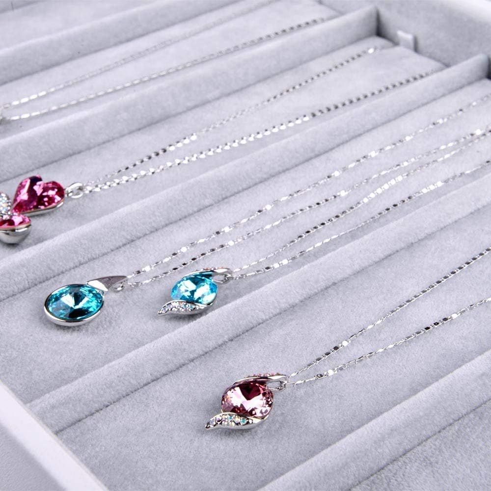 Oirlv Velvet Stackable Jewelry Tray Necklace Pendant Organizer Display Showcase Jewelry Storage trays
