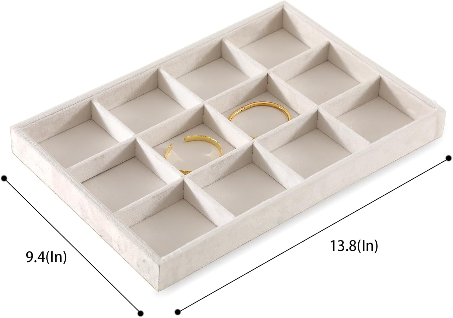 Jewelry Organizer Tray, Velvet Bracelet Display, Premium Jewelry Tray, Luxury Bangle Organizer,White Watch Tray