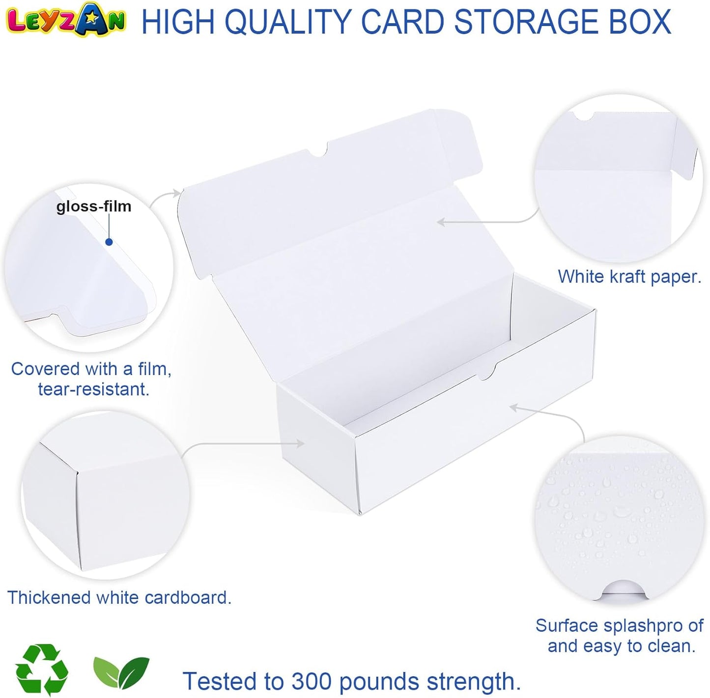 Trading-Card Storage Box, 8-Pack • 600 Count Corrugated Cardboard Storage with dividers & labels for TCG/Magic/Mtg storage and Collection, 10.4 INCH Horizontal