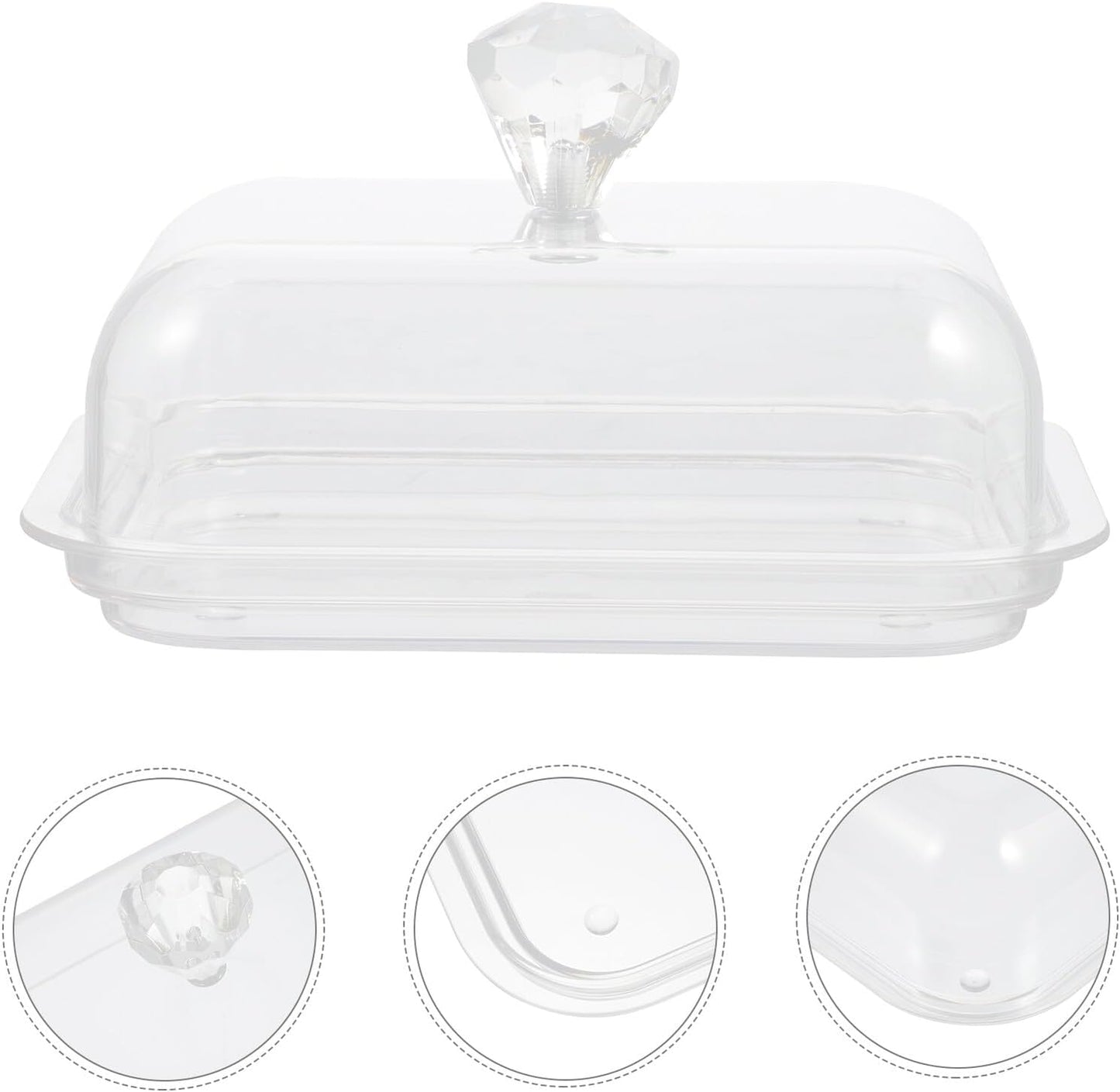 IMIKEYA Practical Butter Holder with Lid for Home and Restaurant Covered Butter Box Keeps Freshness Safe Food Storage Container Desserts Snacks Easy to Clean Small