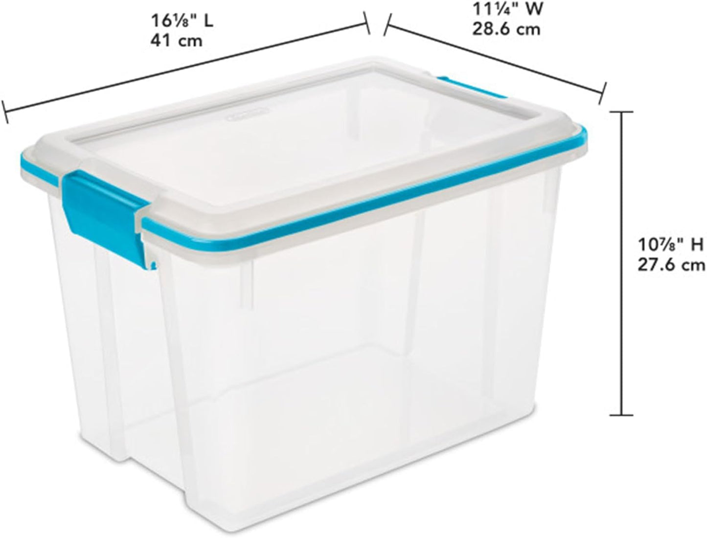Sterilite 18-Pack Gasket Box, Weather-Resistant Storage Bins with Latching Lids, 20 Quart - Heavy-Duty Organizing Containers for Closet, Bathroom, and Office