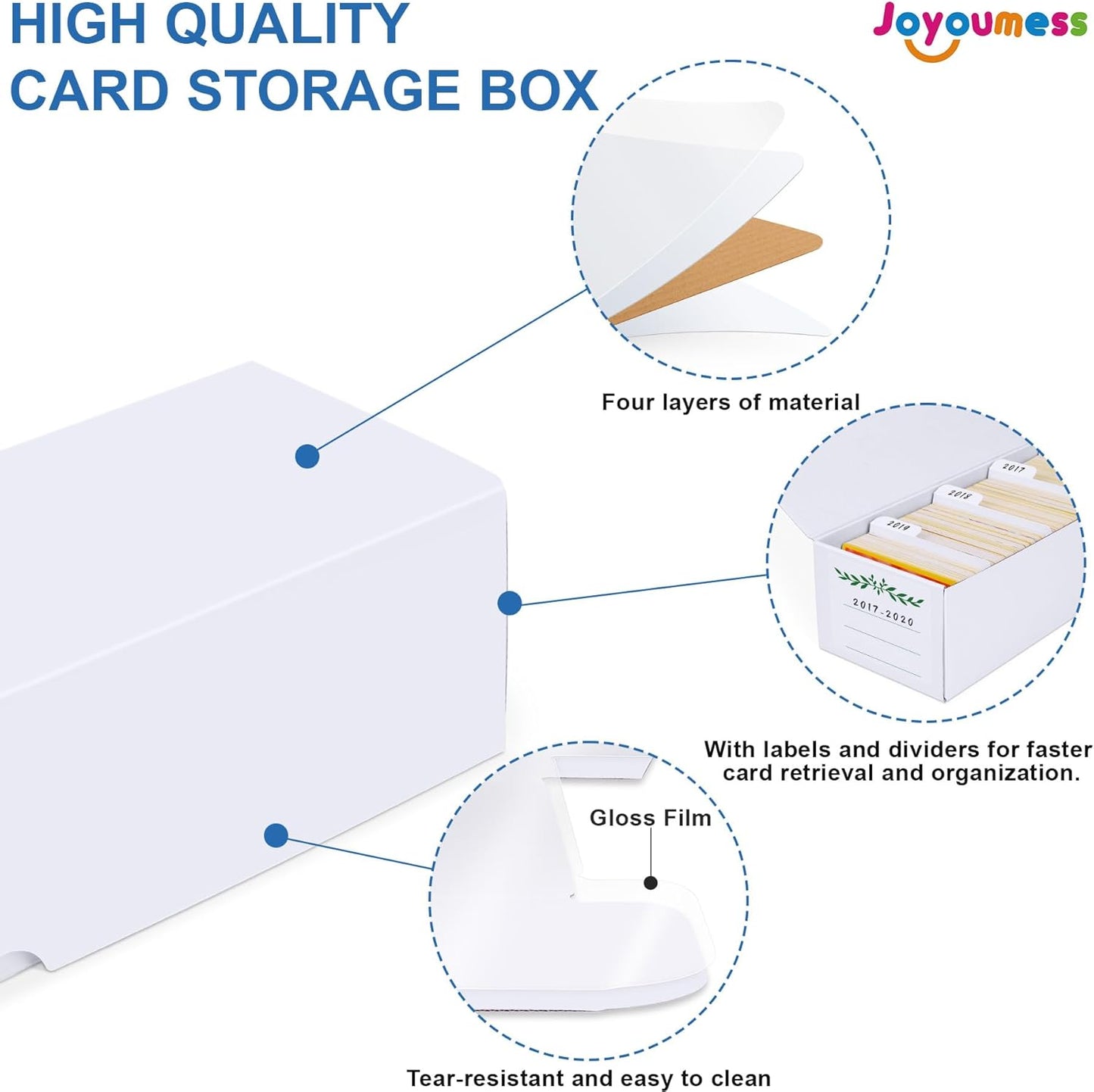 Trading Card Storage Box, card organizer box with dividers for Baseball, Sports, Game, Playing Card Collection, pack of 6