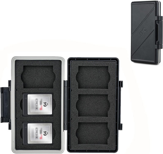XQD Cfexpress Type B Card Holder,Water-Resistant 6 Card Case Storage Organizer for Nikon Z8 Z9 Z6III Z6II Z7II Z6 Z7 D4 D850 D5 D500 D6 Fuji XH2 XH2S GFX 100II Panasonic S1 S1R GH7 GH6 DJI Ronin 4D