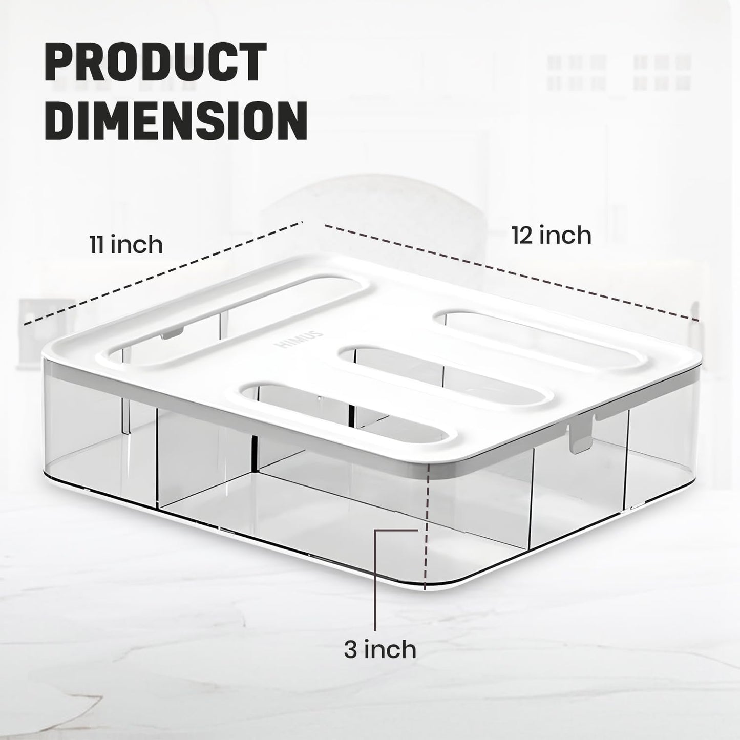 HIMUS Food Storage Bag Organizer - 4 in 1 Plastic Baggie Organizer for Drawer | Compatible with Sandwich, Snack, Gallon, Quart & Slider | Plastic Bag Organizers Kitchen Storage| Wall & Drawer Mount