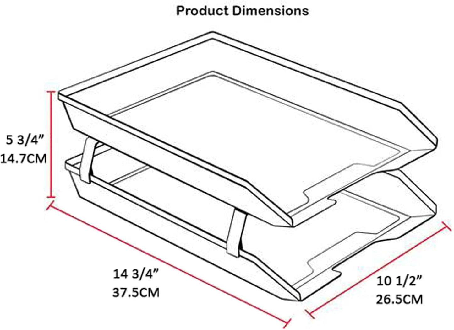 Acrimet Facility 2 Tier Letter Tray, Front Load, Letter Size/A4, Desktop File Organizer, Plastic (Clear Blue Color)