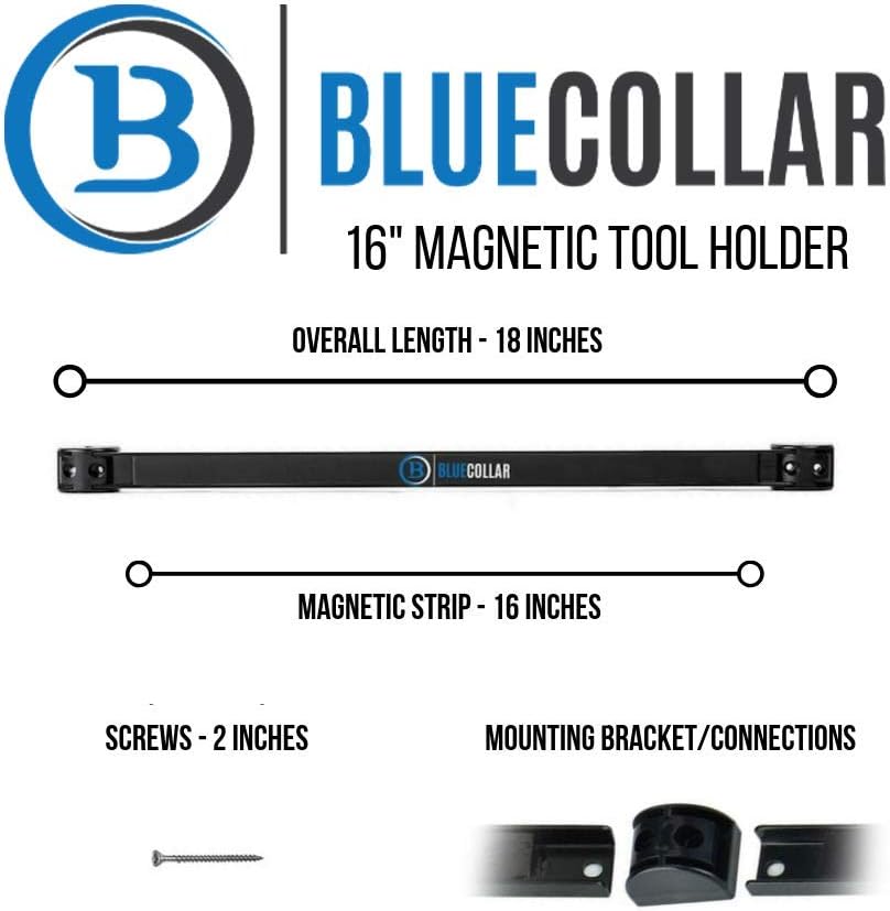 BlueCollar Tools - Magnetic Tool Holder Strip - 16" - 3 Pack