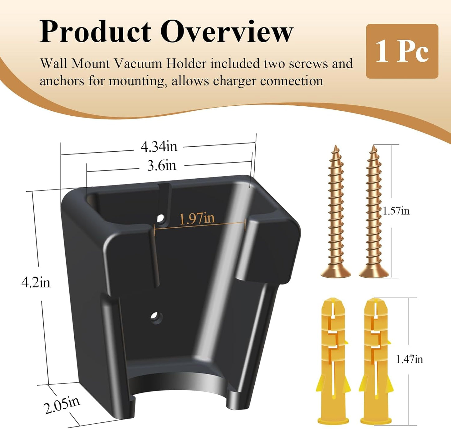1 Pc Wall Mount Vacuum Holder/Docking Station with Screws, Fit for Bissell Pet Hair Eraser Handheld Vacuum Models 2390, 2390A, 2284W, 23903 & Auto-Mate Charging Dock, Save Space & Reduce Clutter